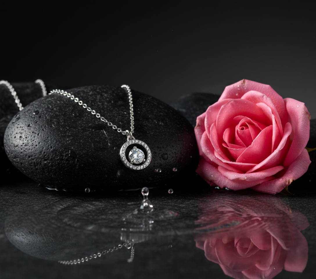 Hollow Round Pendant Chain - Silver